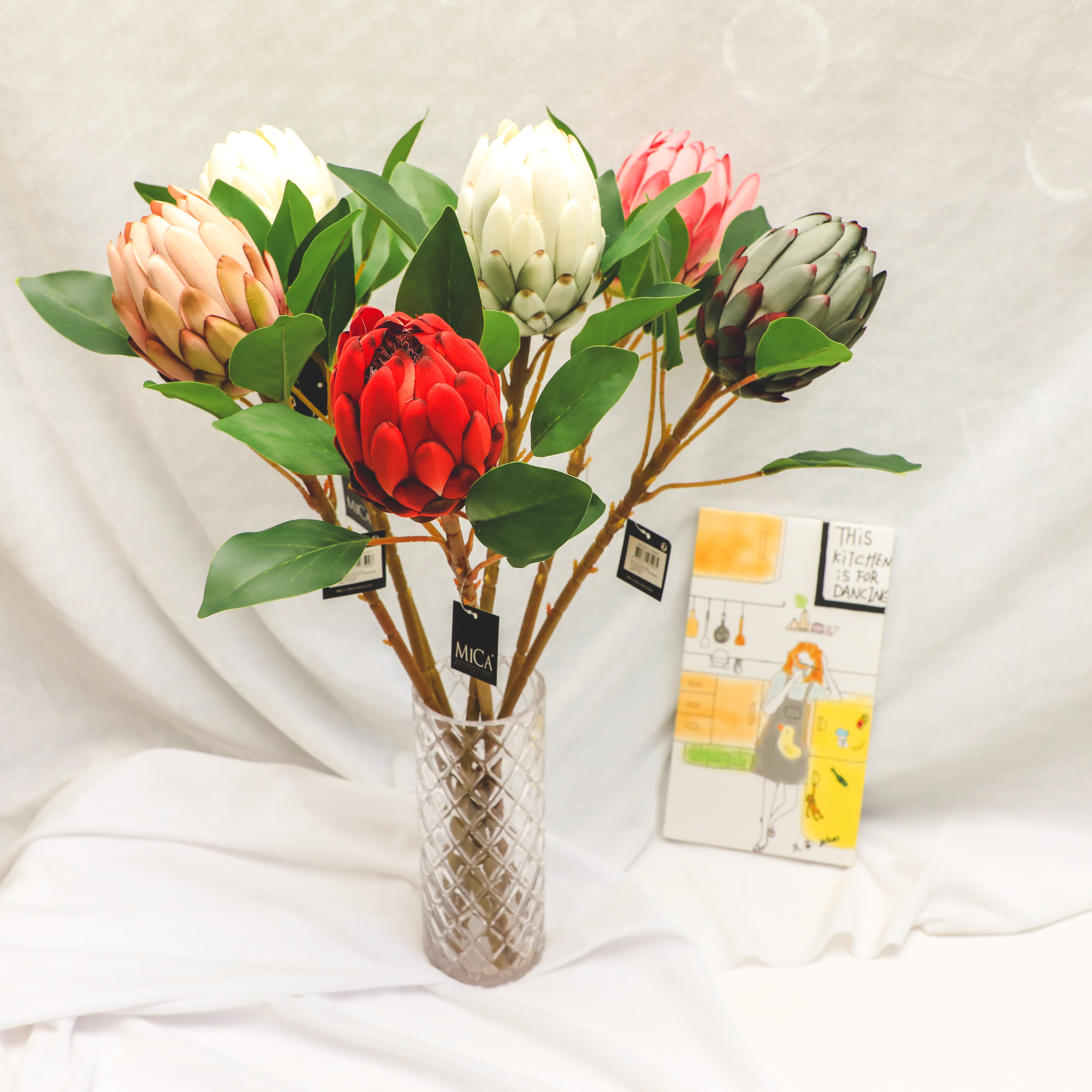 Wholesale Fashion Christmas Decorations Protea-Q green Artificial Flowers 70cm Golden Flowers Protea-Q green Flowers