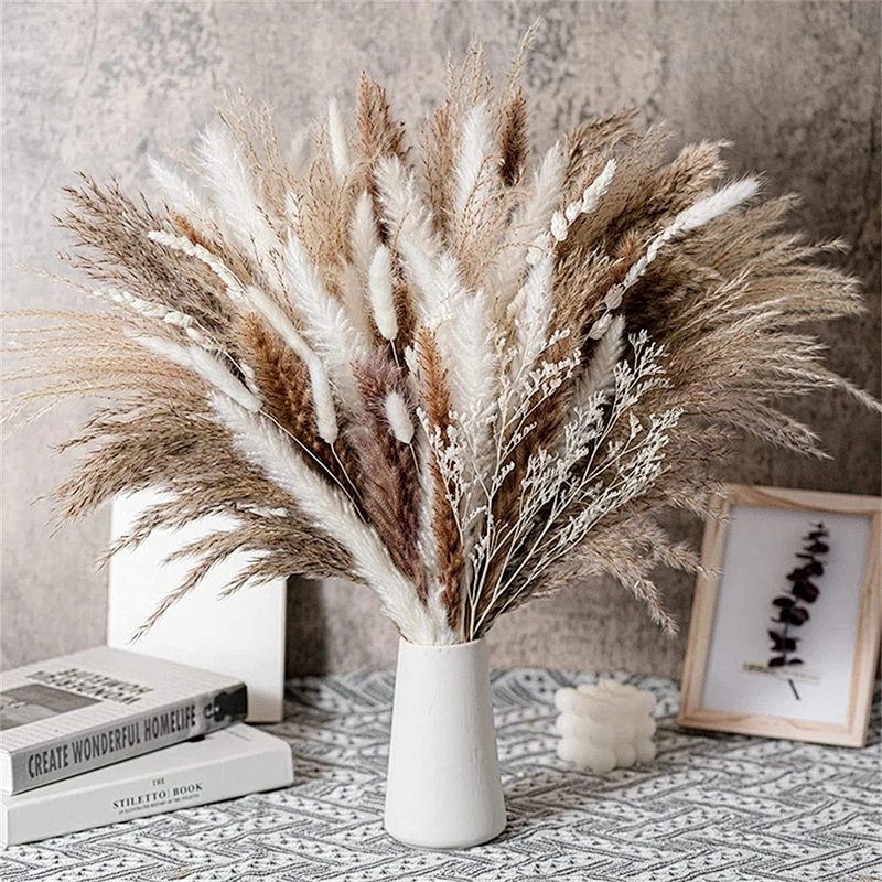 85pcs Natural Pampas Grass Wedding Dried Flower Bouquet Pampas Reed Home Party Decor Decoration Arrangements
