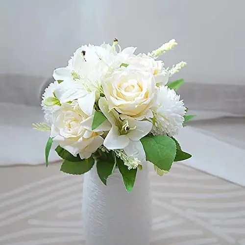 Decoration Artificial Flowers Bouquets Hydrangea Lilies Artificial Flowers Bridal Bouquet Living Room Dining Table