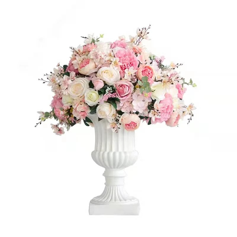Large Artificial Flower Table Wedding Decor Road Lead Bouquet Silk Rose Peony Flower Ball Party Event Decor