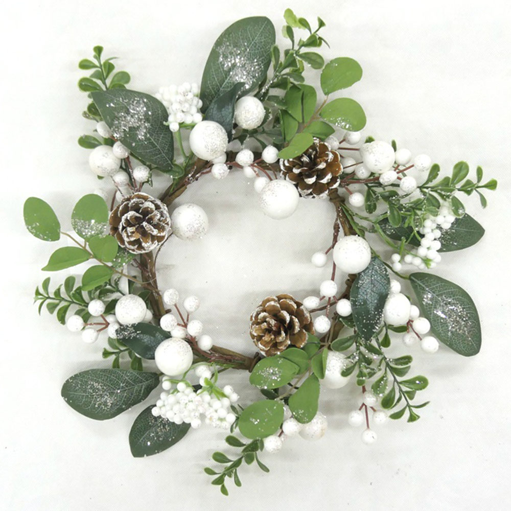 Wholesale fashion christmas artificial flowers decorative real touch wreath artifical plant leaves wreath