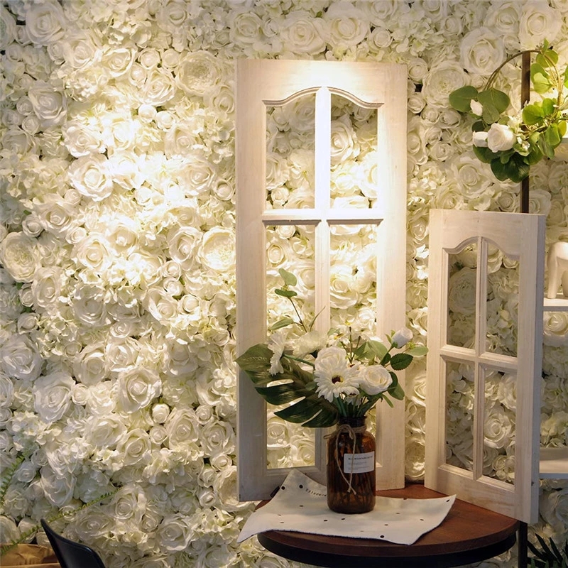Artificial flower wall silk rose wedding backdrop decor party shop event layout image decor wall artificial flower