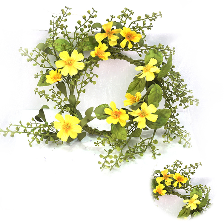 Personalized Home Decoration Wreath 43cm Hand Wrapped Spring Floral Dogwood Wreath With Fern