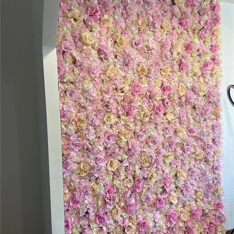Rose Silk Flower Wedding 40x60cm Home Room Christmas Wall Decoration Background Of Shopping Mall Wall Artificial Flowers