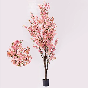 Wholesale High Quality Artificial Red Cherry Blossom Tree Decor Pink Blossom Tree