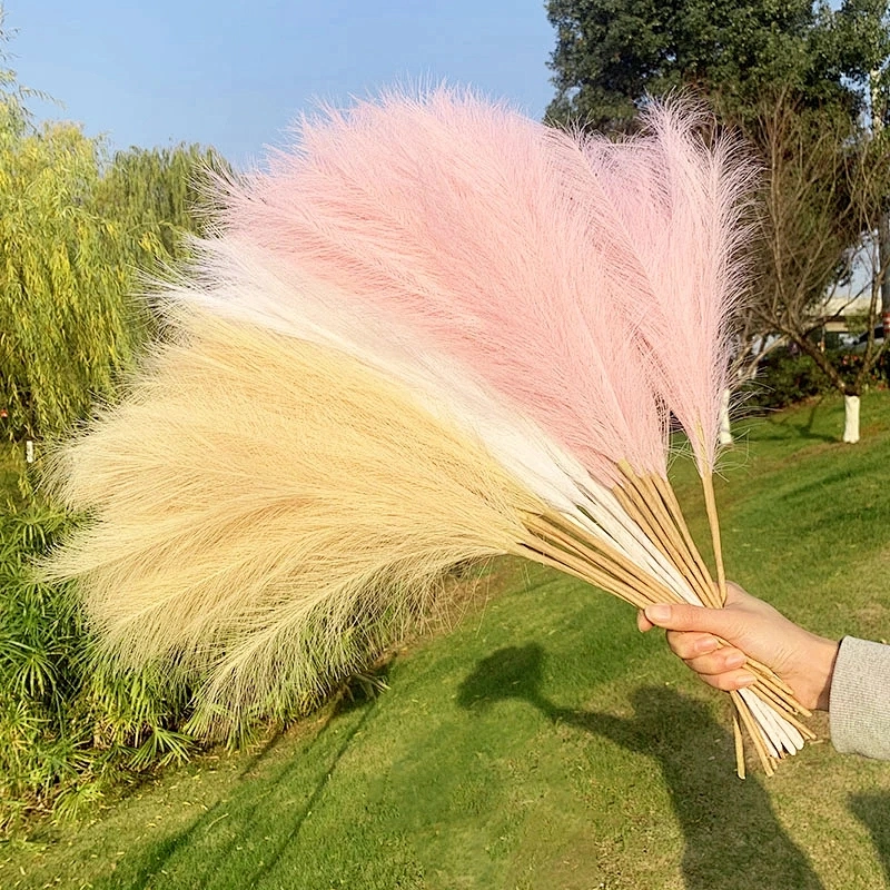 45cm Reed 10Pcs Dried Flower Natural Pampas Grass Black Christmas Decoration Phragmites Wedding Home Decor