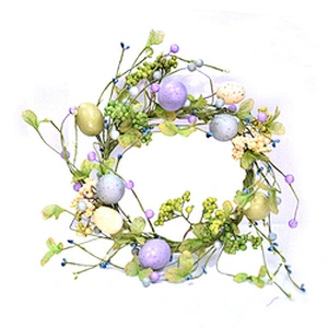 Arts And Crafts Easter party decorative Hand Wrapped Wreath Spring Floral Egg Wreath with Berry