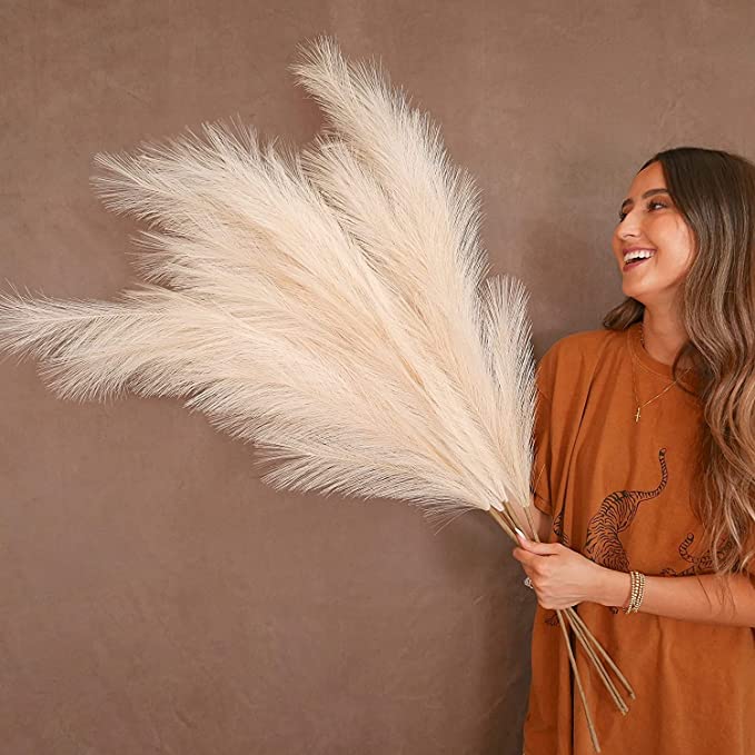 Decorate your home Grass Pampas artificial flowers Natural Pampa Decor background Artificial Flowers