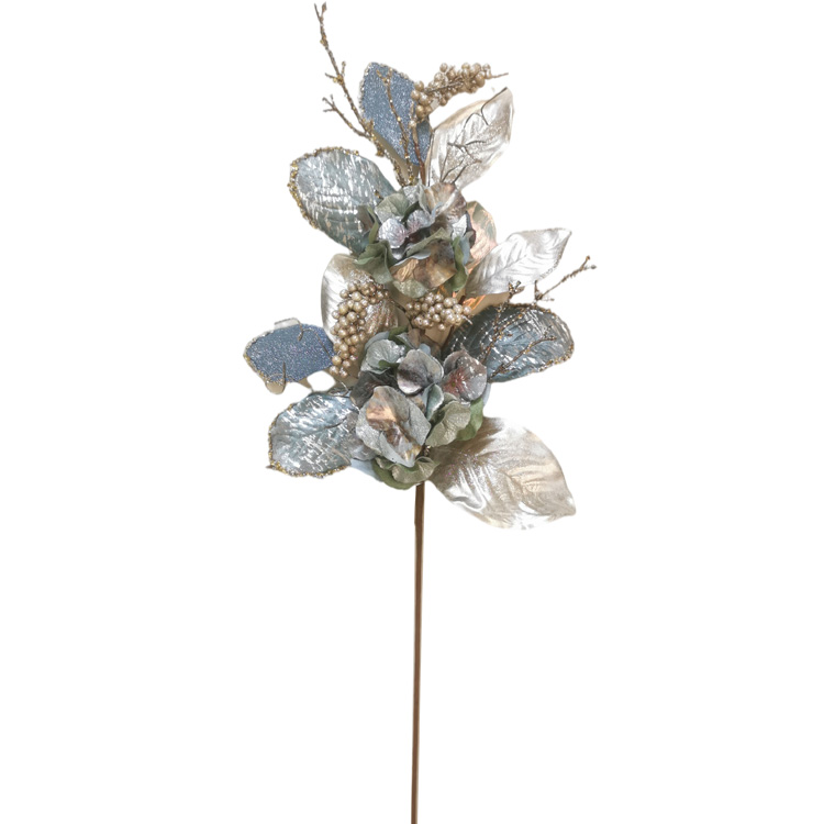 New Design artificial glitter spray Magnolia leaves plants 99.06cm Handy Carfts plants