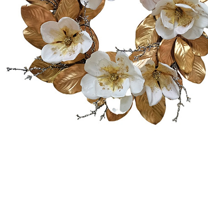 Eco-Friendly Large Glitter Wreath Christmas Decorations Luxury Magnolia Leaves Wreath