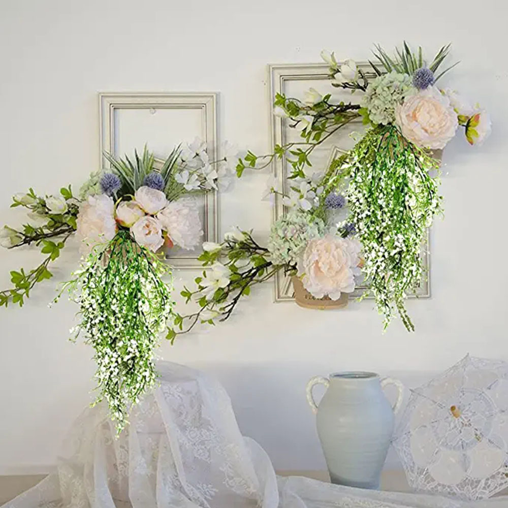 High quality Artificial Flowers Hanging Plants Plastic Ivy Vine Artificial Flowers Wedding Wall Home Decorate