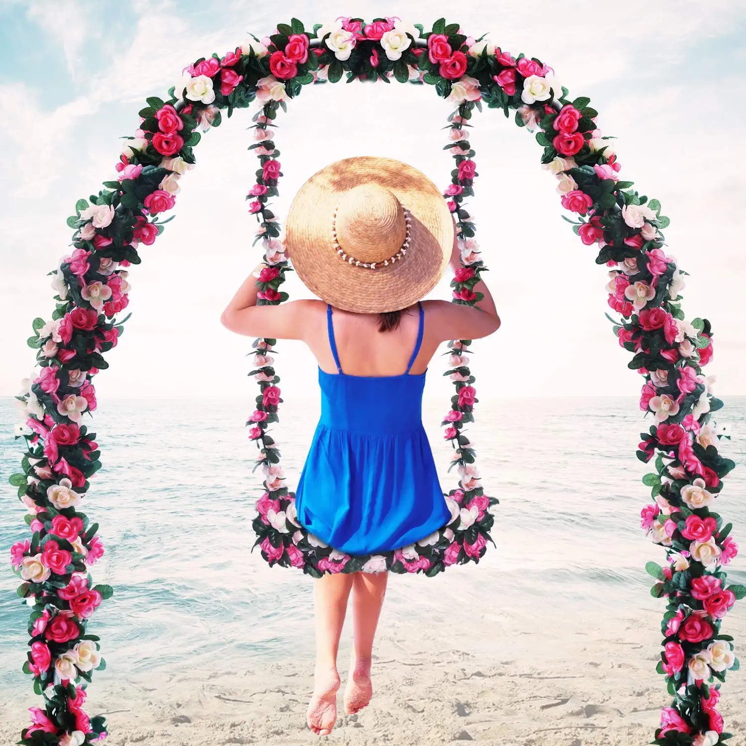 Decoration Rose Vine Plants Artificial Vine Ivy Garlands Hanging Rose Artificial Flowers Wedding Party Garden Wall