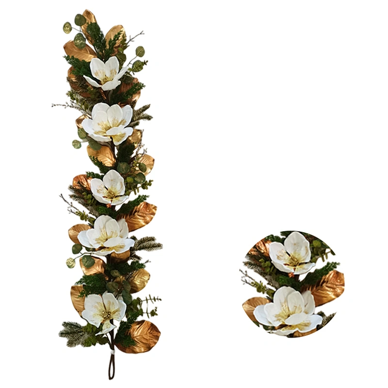 Christmas decorations Artificial flowers Hand Wrapped Floral 152.4cm leaves spray Artificial flowers