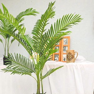 Wholesale Fashion Home Decor Evergreen Artificial Areca Palm Leaf Indoor Decoration Fan Areca Palm Tree Seed