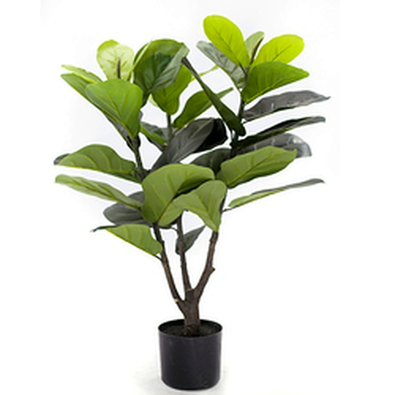 Hot wholesale Artificial Fiddle Leaf Fig Tree Plastic Plants Fiddle Tree For Shopping Mall Decoration