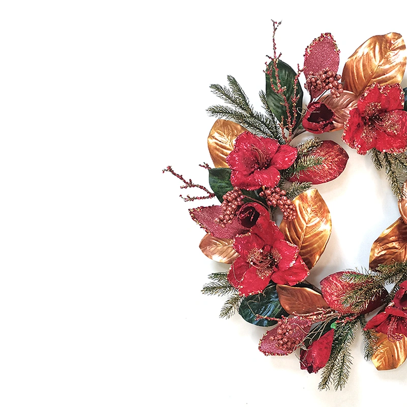 Pine needles and leaves Artificial flowers 76.2/45.7cm spray with white berry Artificial flowers Hand Wrapped Floral