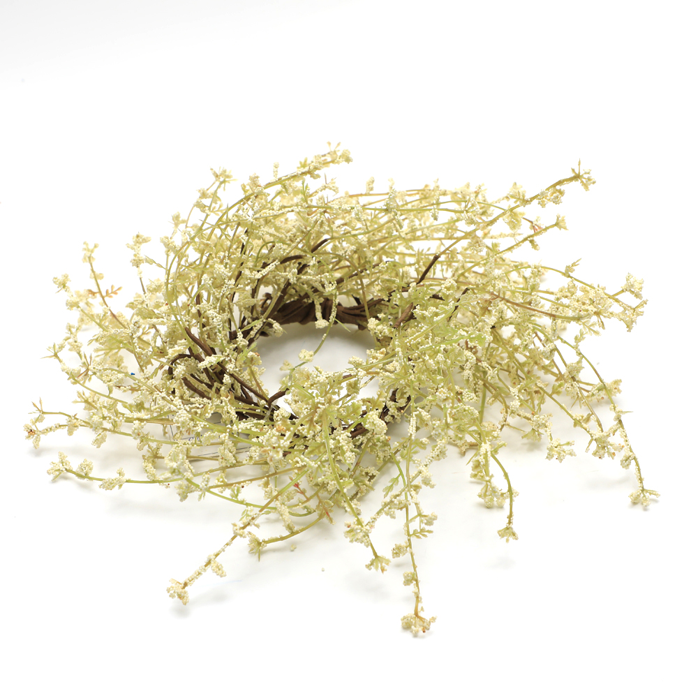 Natural Colorful Wild Flower Wreath Hand Wrapped Spring Floral Candle Ring wreath Faux Flower Realistic
