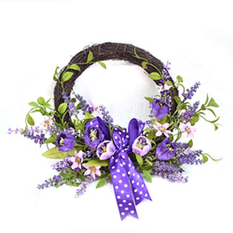 Natural home decoration plant wreath Arts And Crafts Lilac wreath with silver dollar Faux Flower Realistic
