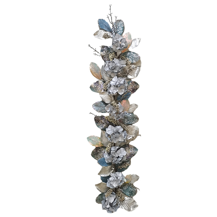 New Design blue hydrangea glitter garland Handy Carfts personalized 182.88cm garland
