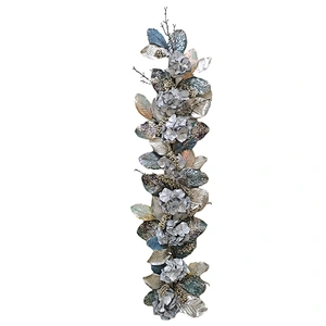 New Design blue hydrangea glitter garland Handy Carfts personalized 182.88cm garland