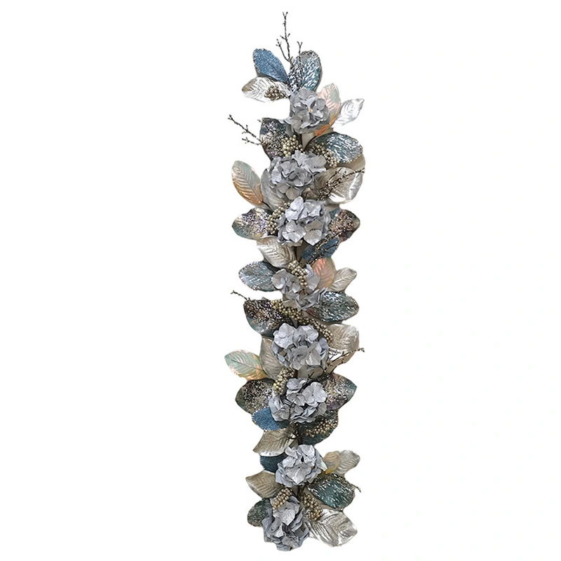 New Design blue hydrangea glitter garland Handy Carfts personalized 182.88cm garland