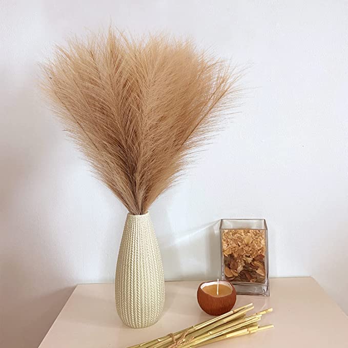 Decoration Faux Pampas Grass Fluffy Artificial Pampas Grass Pompous Flower Arrangement for Home Wedding