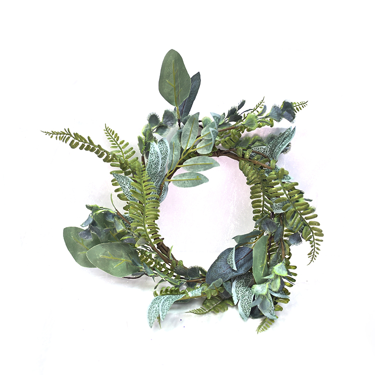 Good Quality And Reasonable Price Arts And Crafts Spring Candle Ring home decoration Eucalyptus ring with fern candle