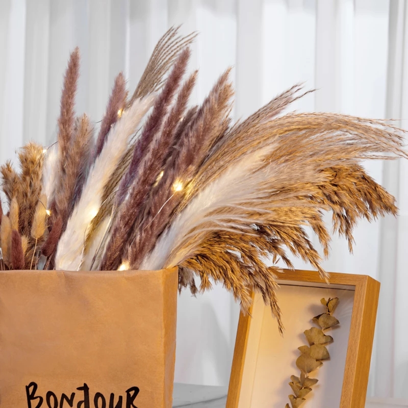 Popular Dried Pampas Grass Flores Artificial Flowers Wedding Decoration Fleurs Christmas Home Decor Artificial Flowers