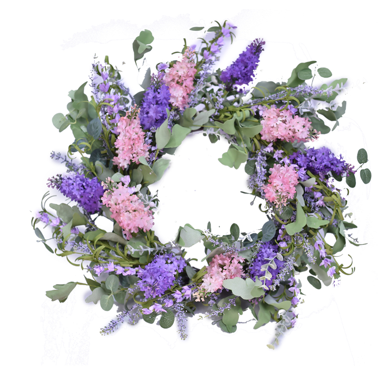 Natural Lilac Spring Floral Luxury Wreath Hand Wrapped Decoration Simulation Wreaths
