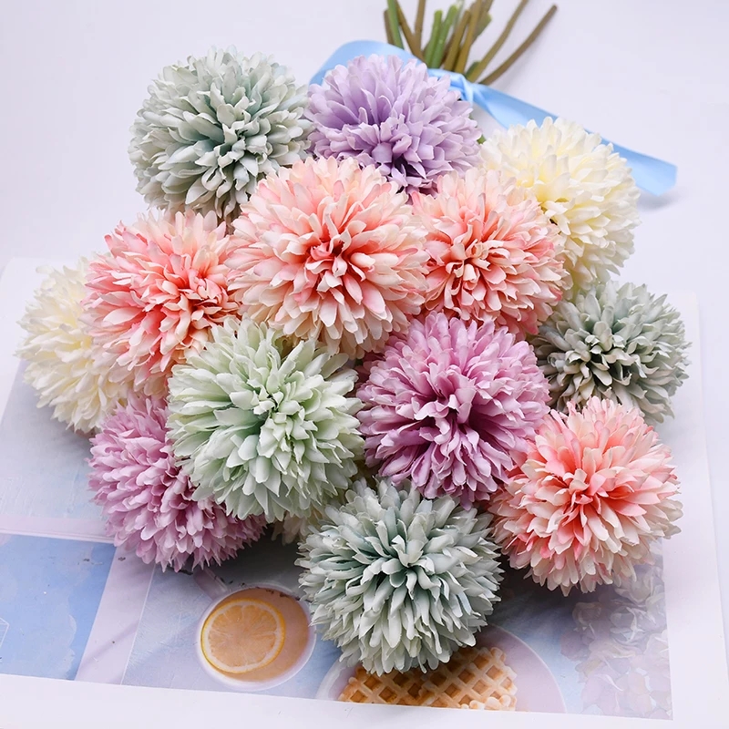 Dandelion Flower Ball Artificial Bouquet Silk Flowers Home Wedding Decora Holding Flower Valentines Day Gifts