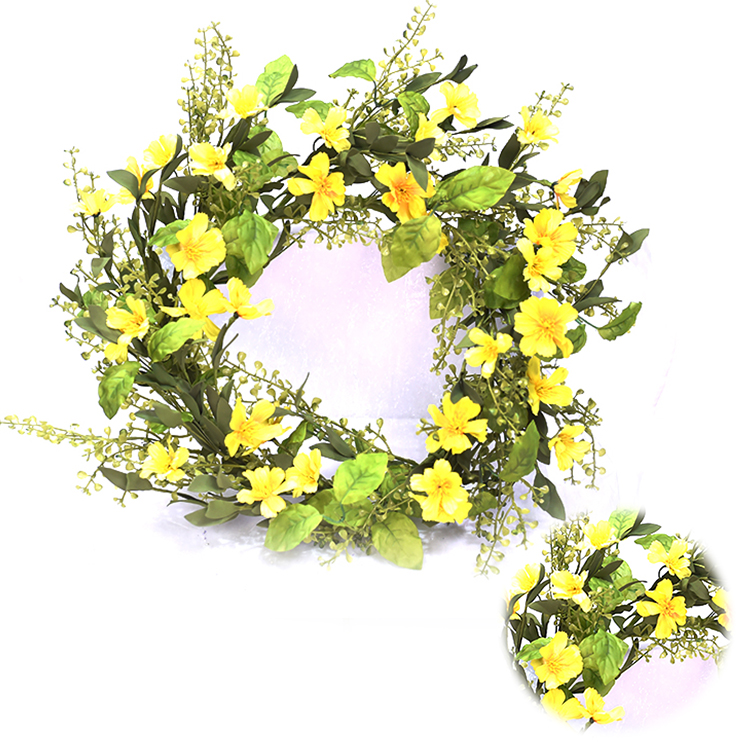 Ornamental Wedding Decoration Artificial 56cm Spring Flower Wreath Dogwood Wreath With Fern