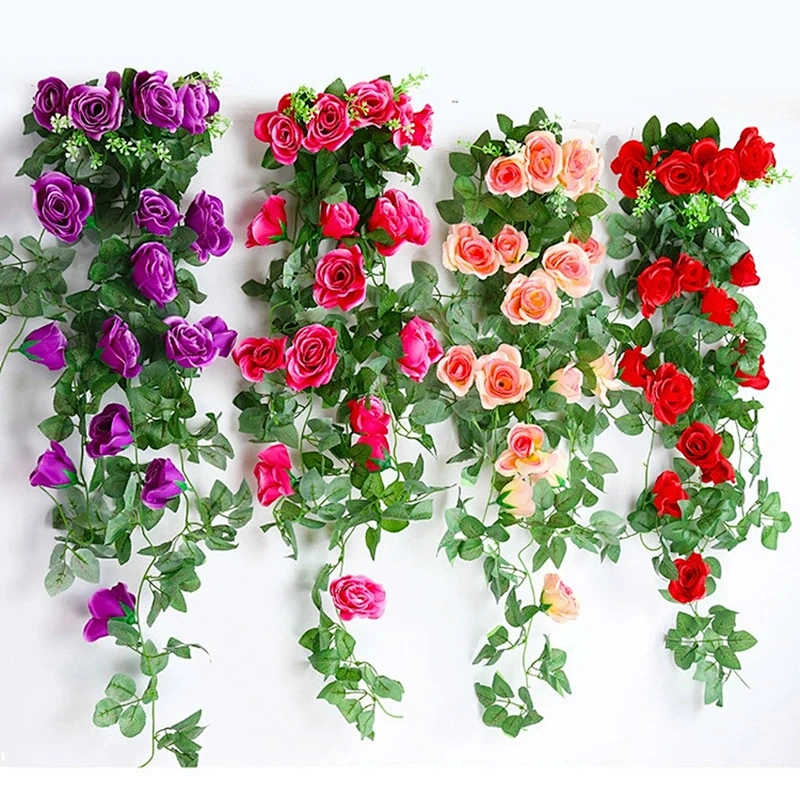 Hanging Silk Morning Glory Flower Vine Wedding Garden Decor Plant Vibrantly Color Wall Decor Artificial Flower