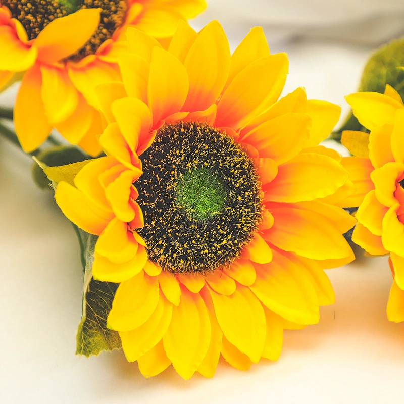 Spring arts artificial leaves Sunflower yellow Flowers Wreath Real summer artificial Sunflower yellow