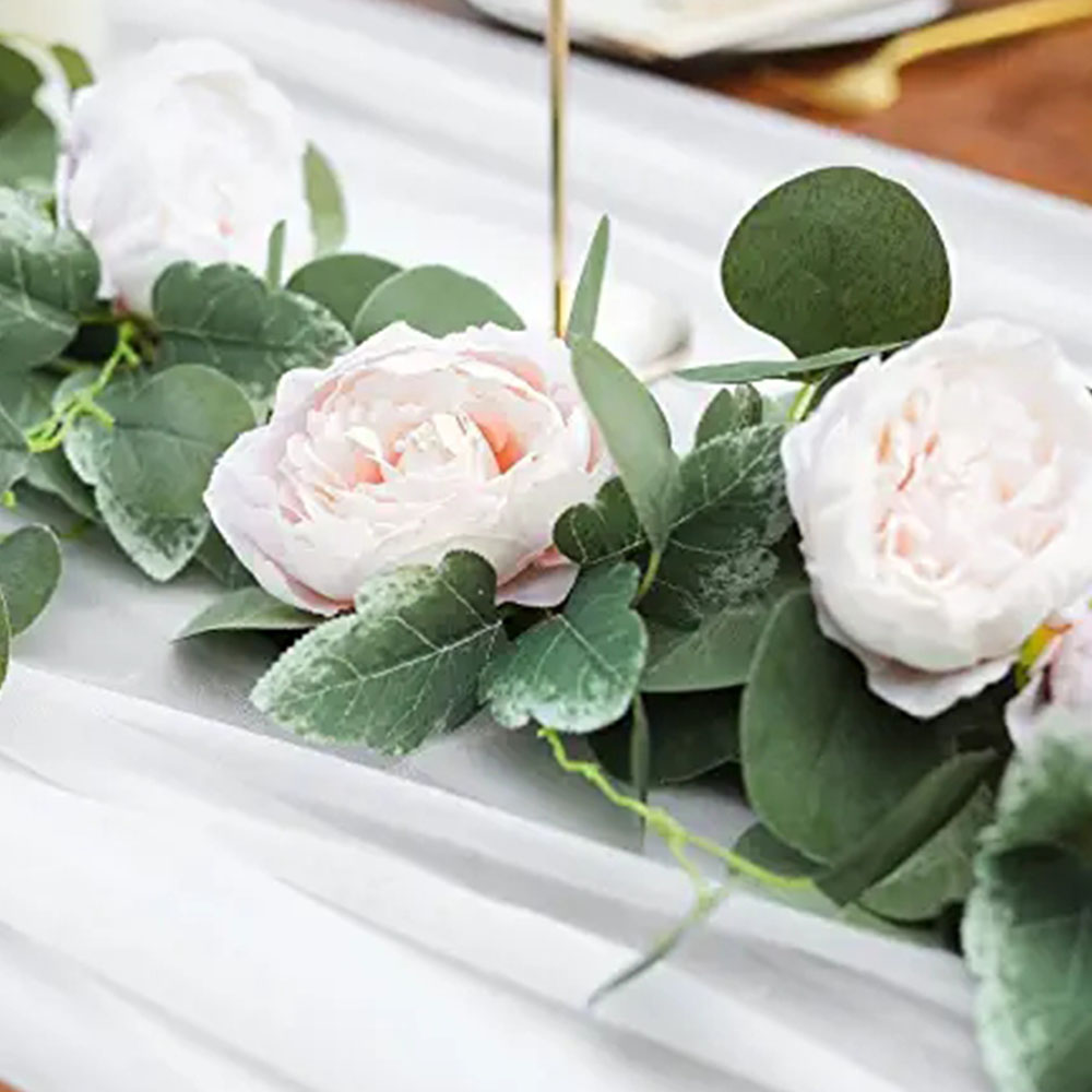 Decorative Wall Hanging Artificial Flowers Garland Flower Peony Rose Artificial Vine Greenery Plant for Wedding Arch Door Party