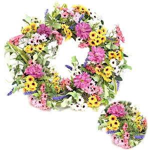 Hand Wrapped Decoration Simulation Wreaths Wild Flower Wreath For Home Decoration