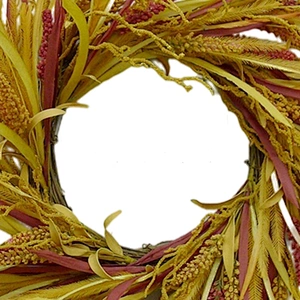 New Style Decoration Home Door Decorations 60cm Red And Yellow Artificial Flowers Artificial Wheat Spray