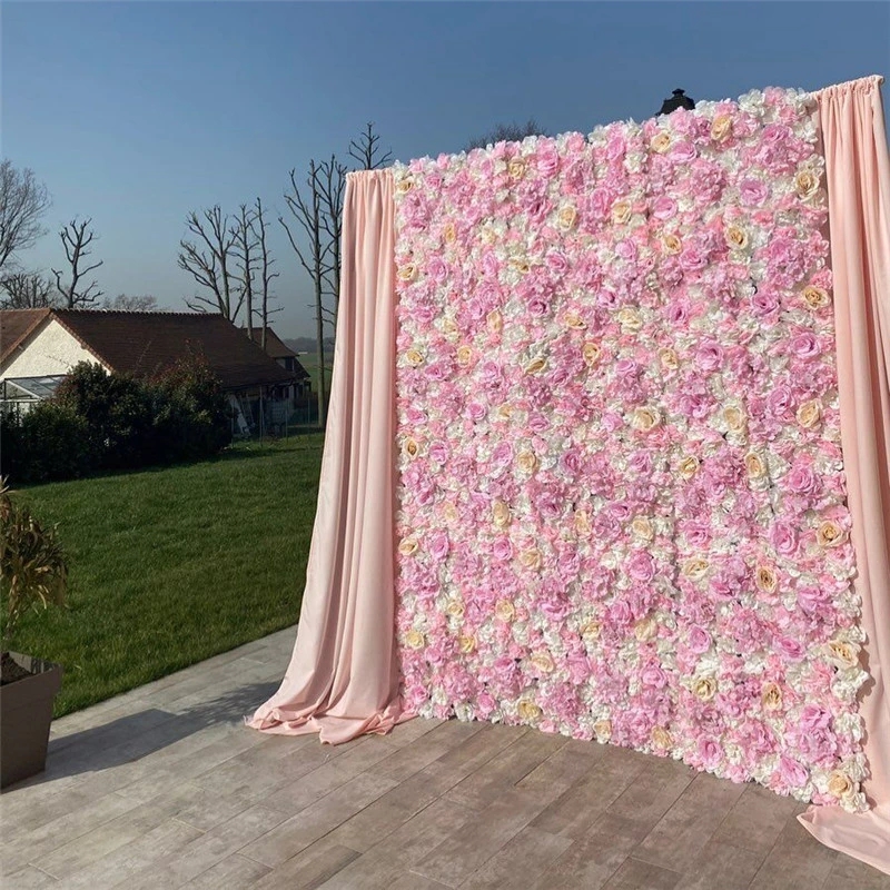 Decorative Panel Flower Wall Handmade Artificial Silk Flowers Wedding Wall Decor Party Backdrop Artificial Silk Flowers
