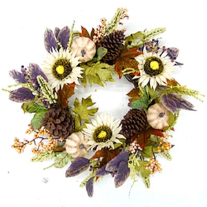 China Supplies Wholesale Low Cost Christmas Outdoor Decoration Artificial Flower Wreath