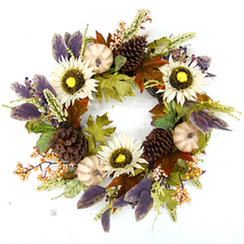 China Supplies Wholesale Low Cost Christmas Outdoor Decoration Artificial Flower Wreath