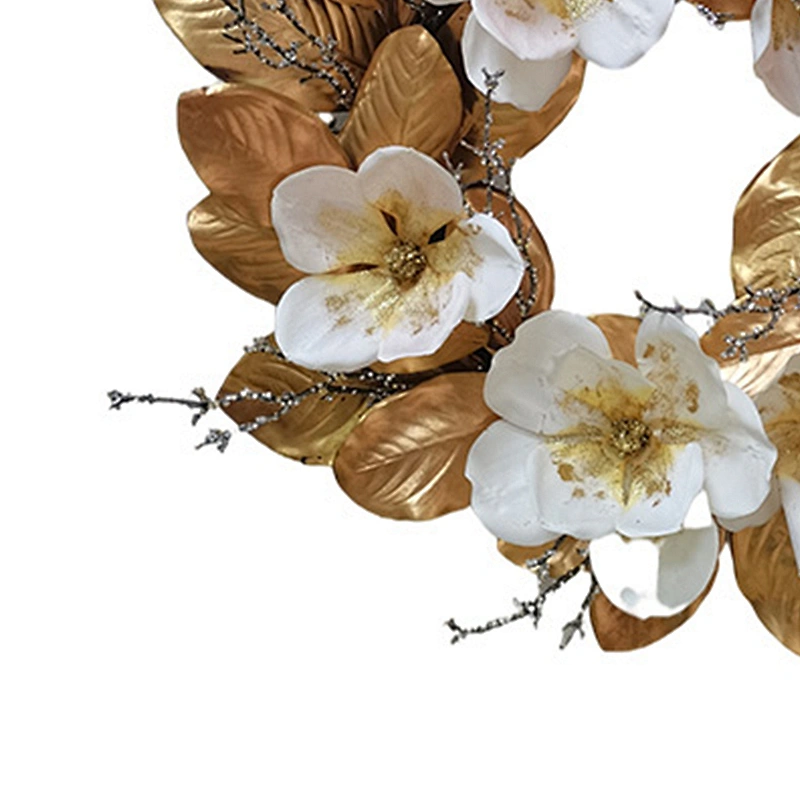 Eco-Friendly Large Glitter Wreath Christmas Decorations Luxury Magnolia Leaves Wreath