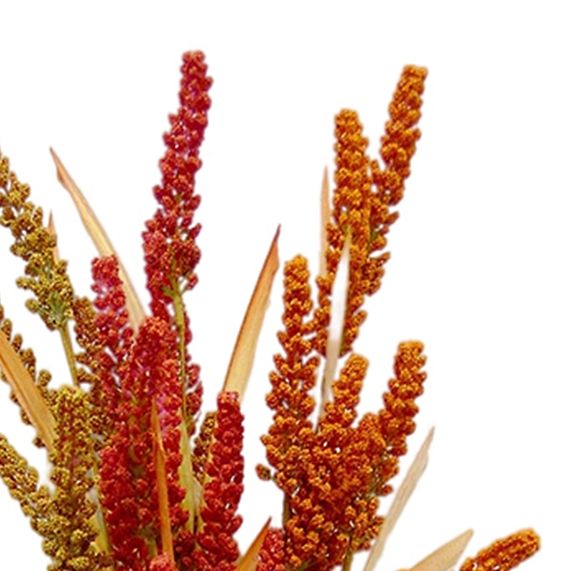 Custom Sign Wholesale Home Door Decorations 82cm Red And Yellow Artificial Flowers Artificial Wheat Spray