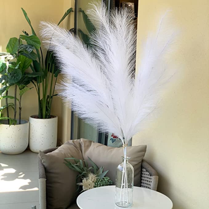 Decor Faux Pampas Grass Artificial Pampas Office Vase Filling Fluffy Floral Branches Home Wedding