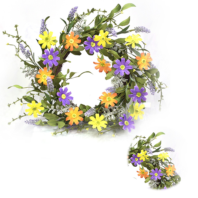 Personalized Spring Flower wreath 56CM Wedding Home Decorative natural artifical plant wreath
