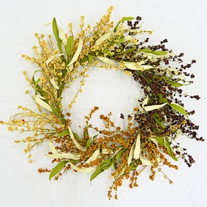 High quality real touch artificial wreath orchid spring floral decoration artificial wreath for gift packing