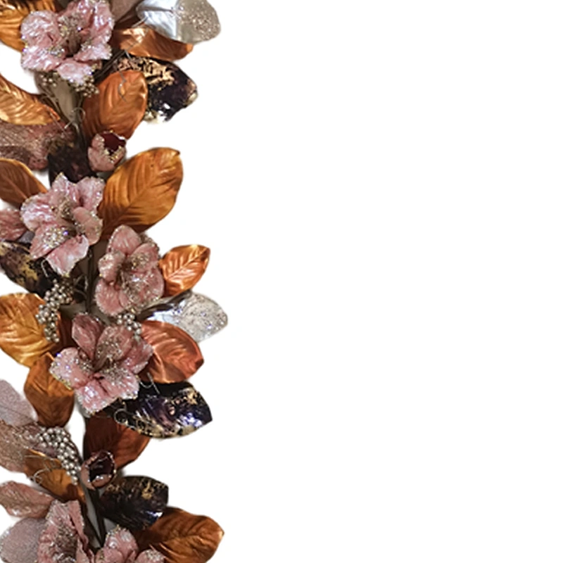 Christmas decorations glitter garland 182.88cm leaves with decoration simulation wreath