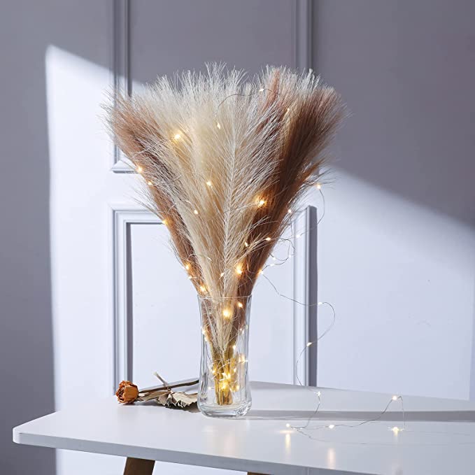 Luxury Pampas Grass Decor Faux Pompous Artificial Pampas Grass No Shedding for sale