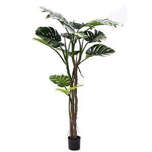 Wholesale Plastic Big Leaf Green Monstera Curvature Artificial Plant Monstera Tree