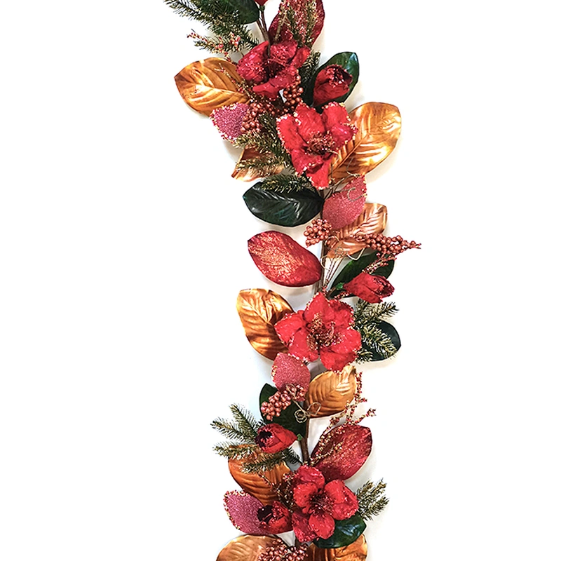 Hand Wrapped Floral with berry Artificial flowers 182.9cm Christmas decorations Artificial flowers