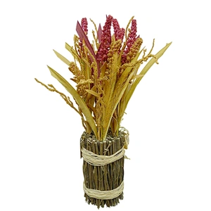 High Quality Affordable Wheat Wreath 66cm In/Out Door Decorations Hand Wrapped Spray For Sale