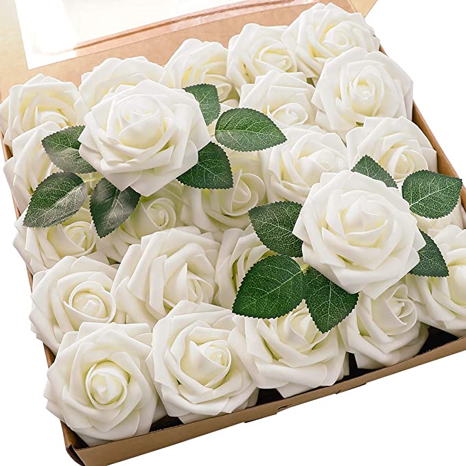 Floroom Real Looking Artificial Flowers Roses Centerpieces Arrangements DIY Wedding Bouquets Artificial Flowers